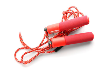 Jumping rope on white background