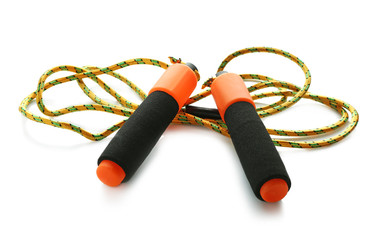 Jumping rope on white background