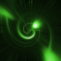 Abstract green curve background with copy space for white text.