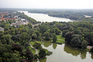 maschteich und maschsee von oben