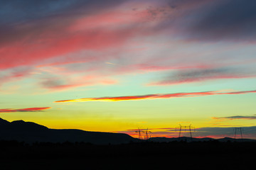 Dramatic clouds at the sunset
