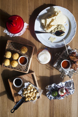 business lunch in a restaurant