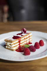 fruit tiramisu with sauce