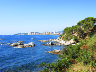 Fototapeta na wymiar Beautiful sea shore and rocks in Costa Brava (Spain)