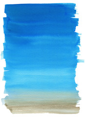 Ocean watercolor hand painting illustration.