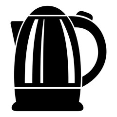 Electric kettle icon, simple black style