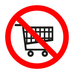 sign prohibited shopping cart supermarket