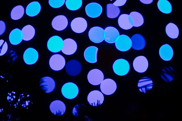 Texture for the new year. Blue bokeh.
