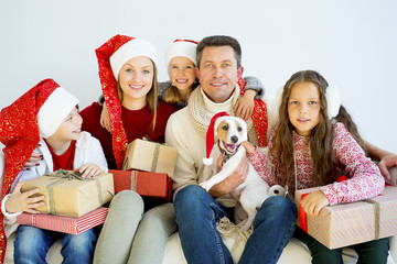 Family celebrating christmas