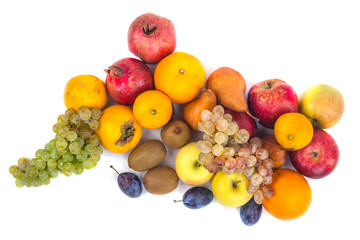 Fresh fruits isolated on a white background