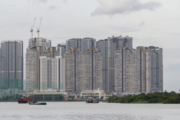 Saigon city downtown cityscape