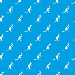 Fototapeta premium Kangaroo pattern seamless blue