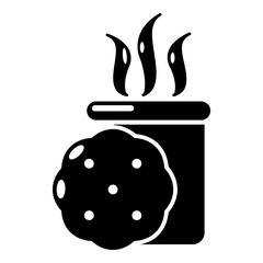 Tea and biscuit icon, simple style