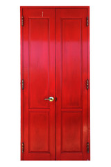 Fototapeta premium Traditional antique wooden door isolated on white background