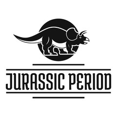 Jurassic period logo, simple black style