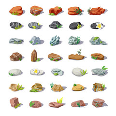 Cartoon Colorful Stones Set