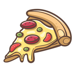 Cartoon Pizza Slice