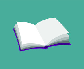 open empty book purple pink icon isolated on blue vector illustration