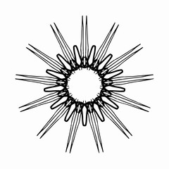 Sonne - Symbol - Strahlen auf weißem Hintergrund