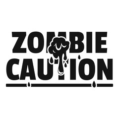 Zombie horror logo, simple black style
