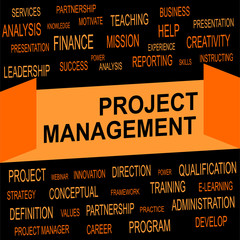 Business concept..Word cloud of Project Management related items. 