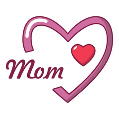 Mother day icon, cartoon style