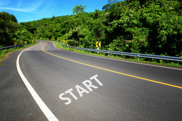 Fototapeta premium Road with curves in the mountain of Thailand