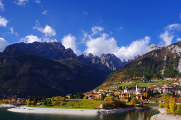 Molveno Lake in Brenta Dolomites, Italy, Europe