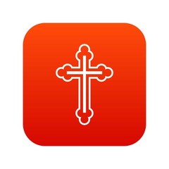 Fototapeta premium Crucifix icon digital red