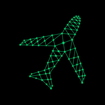 An airplane icon. Abstract plane.