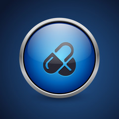 Push Button - Dark Blue Web Icon