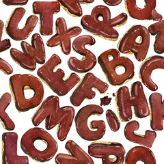 Chocolate letter.  Alphabet illustration