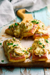 Mini Mushroom Tarts.style rustic.selective focus
