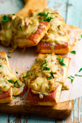 Mini Mushroom Tarts.style rustic.selective focus