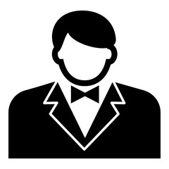 Croupier icon, simple black style