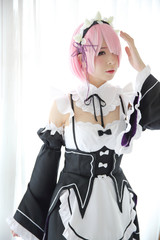 Japan anime cosplay girl portrait in white tone