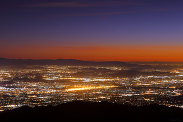 Night falls on San Bernardino county
