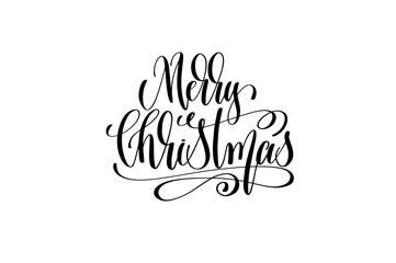merry christmas - hand lettering black ink phrase to christmas h