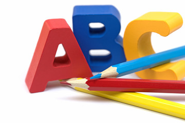 ABC, Buntstifte, Buchstaben, Schule