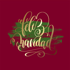 feliz navidad - merry christmas spanish  gold hand lettering