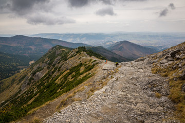 Trail through Boczan to Kuznice from Gasienicowa valley in Tatra mountains, Poland