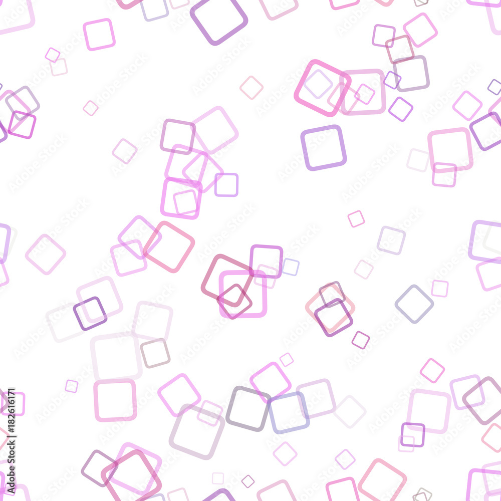 Poster repeating abstract geometrical square background pattern - vector graphic design from random rotated