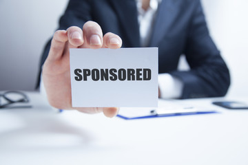 sponsored text on card