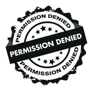 Permission denied black text stamp design