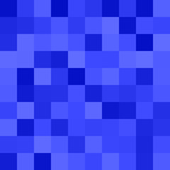 Geometric abstract square pixel mosaic pattern background - vector design from squares in blue tones