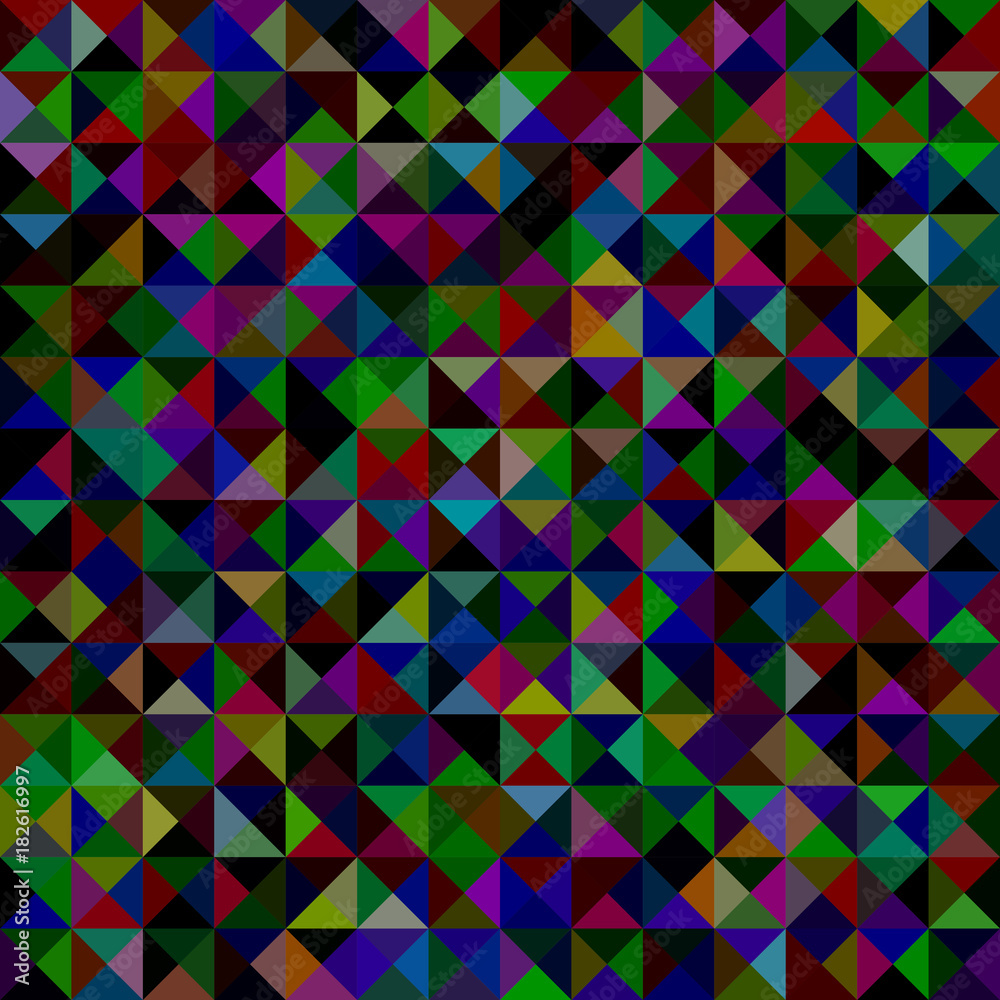 Poster Geometrical abstract triangle mosaic pattern background - vector graphic from triangles in dark color tones