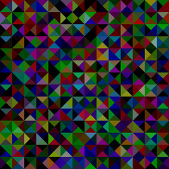 Geometrical abstract triangle mosaic pattern background - vector graphic from triangles in dark color tones