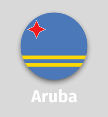Aruba flag, round icon