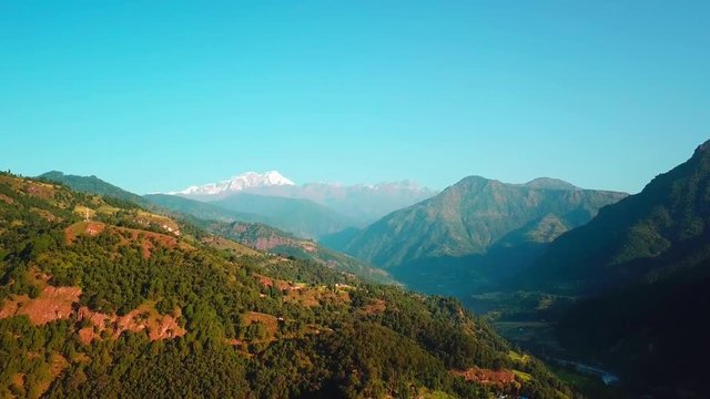 Himalayan mountain in Besisahar, Nepal - October 19, 2017