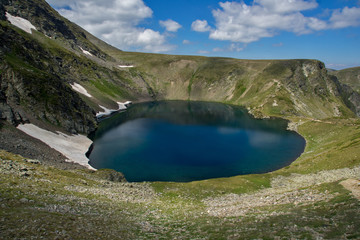 Obraz premium Amazing Landscape of The Eye lake, The Seven Rila Lakes, Bulgaria